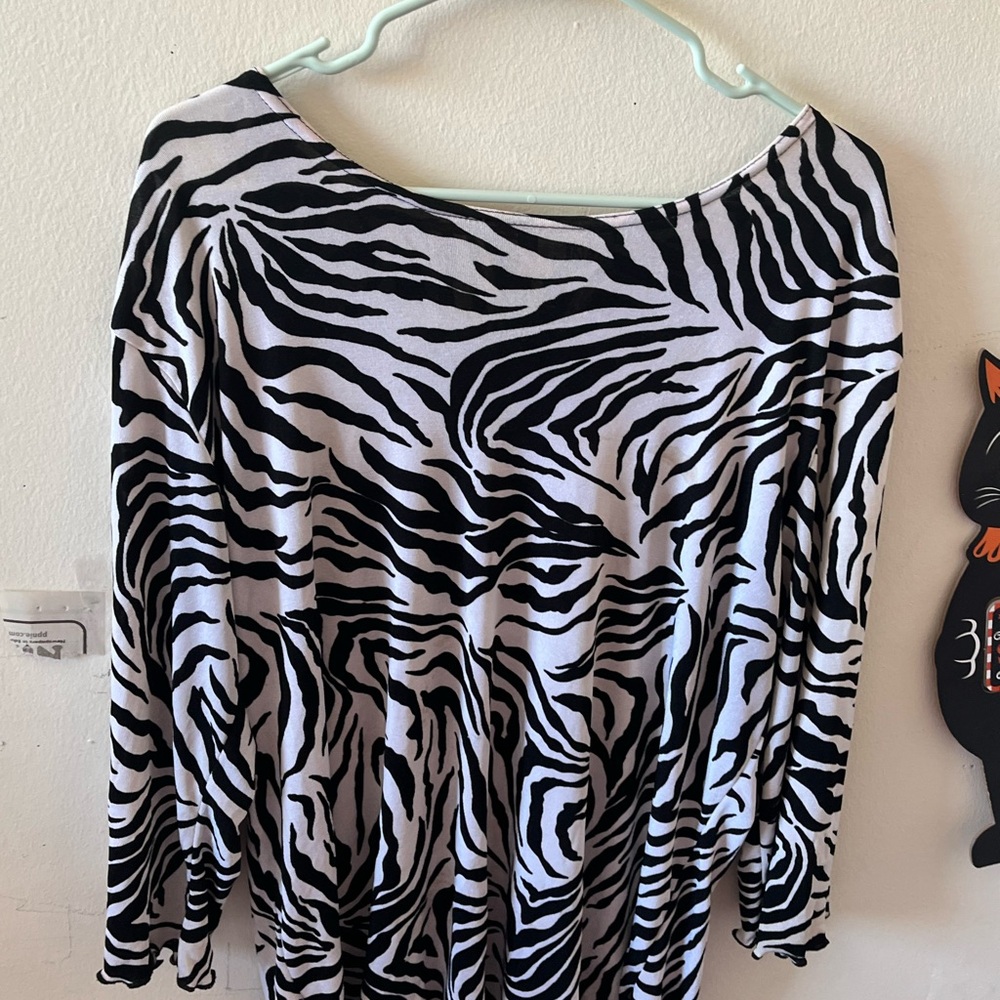 Zebra Print Long Sleeve Top